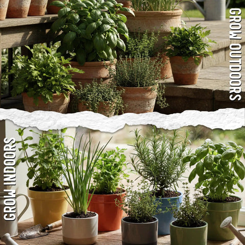 Herb Seed Variety Pack for Indoor or Outdoor Gardens, 12 Culinary Herb Seeds Like Basil, Cilantro, in pots indoors and outdoors