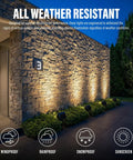 Two Pack Low Voltage Wall Wash Lights 12V LED Landscape Lighting 18W 600 Lumen Warm White 2700K Outdoor Spotlight in black garden