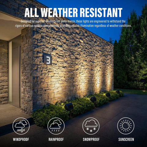 Two Pack Low Voltage Wall Wash Lights 12V LED Landscape Lighting 18W 600 Lumen Warm White 2700K Outdoor Spotlight in black garden