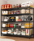 Heavy Duty Five Tier Garage Storage Shelving Unit Featuring An Adjustable Metal Wire Build With Rock Solid Craftsmanship designed for pantry storage.