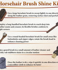 Dope Leather Brush For Car Detailing With Horsehair Bristles And Wood Handle Soft On Leather Seats Upholstery Carpet Interior Trim