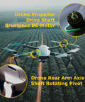 Drone with PFPE Dry Film Lubricant For Drones, 30ml Propeller Shaft Lube, Anti Seize Friction Reducer applied on parts.