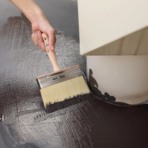 6 Inch Deck Stain Brush With Wooden Handle For Smooth Even Coverage On Wood Decks And Outdoor Surfaces A Big Paint Brush Built For Stains Sealants And Everyday Woodwork