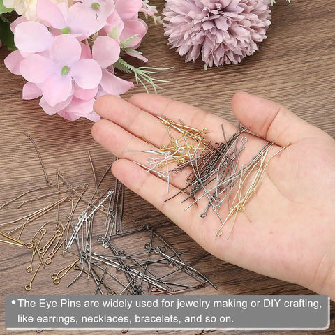 Red Copper Eye Pins 500Pcs 20mm 21 Gauge 0.7mm For Jewelry Making Findings DIY Craft Beading Head Pins in mixed colors