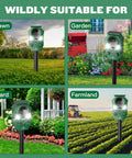 Solar Powered Ultrasonic Animal Repellent 4 Pack Waterproof Cat Deterrent With Flashing Lights And Motion Sensor For Outdoor Yard To Keep Pests Away And Keep Your Yard Pest Free From Cats Coyotes Raccoons And Deer Naturally on lawn, garden, yard, and farmland