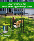Outdoor Dog Playpen Extra Wide 12 Panel Fence Heavy Duty RustProof Coated with open gate on grass