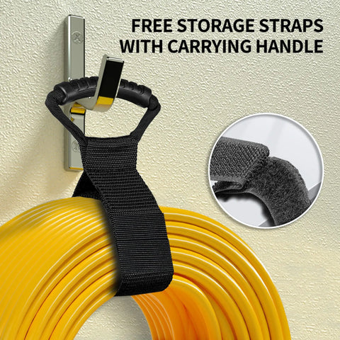 Heavy Duty Outdoor Extension Cord 200 Ft 12 Gauge 3 Wire Waterproof SJTW With Lighted End looped with storage strap