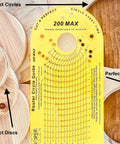 Circle Cutting Guide Kit For Plunge Routers, Adjustable 2 1/4 To 18 3/16 Inch Circles, High Strength Acrylic Jig displayed with wooden discs