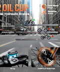 Image showcasing dual hydraulic brakes on Heavy Duty Full Suspension Electric Bike With Four Thousand Watts Dual Motors And Massive Fifty Two Volt Battery.