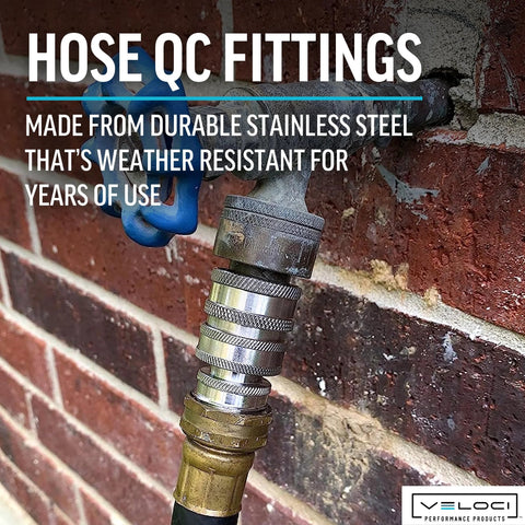 MTM Hydro 4-piece stainless steel garden hose quick-connect adapter set with 3/4 inch fittings