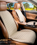 Faux Linen Front Car Seat Cover Non Slip Bucket Seat Protector for Most Cars SUVs Vans Trucks Machine Washable Airbag Compatible