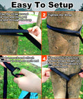 Four-step guide using Tree Hammock Straps Set Of 2 10 Feet Long With 38 Loops And 2 Carabiners No Fuss Heavy Duty Hammock Suspension Straps