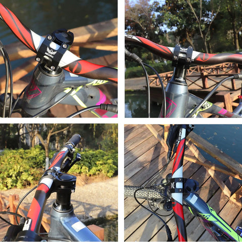 Short 22.2mm Bike Stem 35mm Reach For Mountain Road BMX, 6061 Aluminum Alloy Super Light Handlebar Stem on bike outdoors