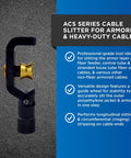 Black Fiber Optic Cable Slitter For Armored Cables And Central Tubes, Portable Cutter, close-up view showing design features