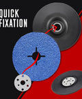 Quick fixation of Zirconia Resin Fiber Sanding And Grinding Discs For Angle Grinder 5 Inch By 7 Eighths Inch 24 Grit 25 Pack With Backing Pad And Lock Nut Ideal For Metal Wood And Fiberglass