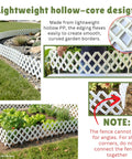 Garden Edging Border Kit 10 Pack 23x8.5 Inch White Plastic Fence Panels for Yard Lawn Patio Pathways Trees Landscape Edging