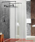 12 Inch Matte Black Rain Shower Head With 11 Inch Adjustable Extension Arm installed in modern bathroom