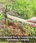 Eight Piece 14 Inch Heavy Duty Forged Garden Pick Axe Set With Non Slip Handles for weeding and soil loosening in garden