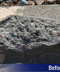 Damaged concrete surface before using Multi Purpose Repair Patch For Concrete Stone Masonry And Stucco Fast Setting Patch For Easy Fix