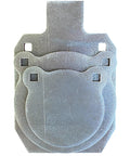 Three Piece AR500 Steel Target Gong Set Featuring 6 Inch Gong, 8 Inch Gong, And 8 By 12 Inch IDPA Silhouette For Pistol And Rifle Calibers