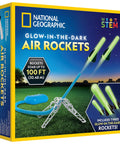 Packaging of Air Rocket Launcher Kit With Glow In The Dark Foam Rockets Up To 100 Feet Kid Powered Outdoor STEM Toy For Ages 8 To 12