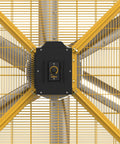 Heavy Duty 8 Foot Portable Industrial Fan With Smooth Rolling Caster Wheels And Sleek Infinite Speed Dial control panel and guard