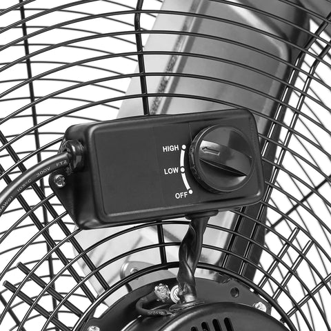 Close-up of control dial on Industrial 24-Inch High Velocity Drum Fan With 215W Motor, Heavy-Duty Metal Housing, Two Speed, Up To 8820 CFM