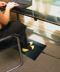 Electric Foot Warmer Mat Portable Heated Rubber Floor Pad for Home Office Garage and Car 120 Watt Personal Space Heater in use under desk