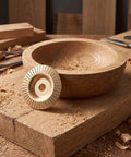 Six Pack Angle Grinder Polishing Pads For Woodworking Jobs Three Point Nine Inch Tough As Nails Buffing Discs on wood.