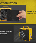 Yellow Solder Smoke Absorber And Fume Extractor For Soldering Station DIY Working Fan With Zero Point Four Inch Activated Carbon Filter