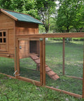 80 Inch Two Tier Chicken Coop With Nest Box Run And Ramp, Indoor Outdoor Poultry House With Sliding Door, Garden Setting
