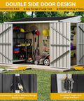 7x4 Foot Outdoor Weatherproof Storage Shed With Lockable Dual Doors, Secure Metal Bike And Tool Storage, Dark Gray Garden Storage