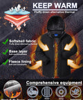 Waterproof Winter Jacket For Men With Hood Fleece Lined Dope Warmth Cozy All Day Comfort Snow Ski Parka with thermal features