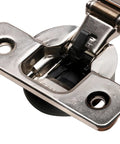 Close-up of 25 Pack Soft Close Cabinet Hinges With 105 Degree Concealed European Design, nickel finish, face frame mount