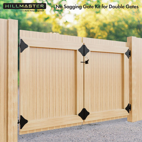 Beefy Heavy Duty Gate Frame Kit and Hardware for Wooden Fences and Driveways including 90 Degree Right Angle Hinges Gate Latch