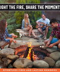 Group enjoying campfire with Fatwood Fire Starter Sticks 10lb Box For Campfires And BBQs, 100 Percent Natural Fire Starters