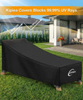 Waterproof Patio Chaise Lounge Chair Cover For Outdoor Furniture, Heavy Duty Protection With UV Shield, Tear Resistant No Fading