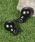 2 Pack Black Lamp Finials And Shade Toppers With Oil Rubbed Metal Nut Screw Cap Ball Knob Topper Decorative on grass