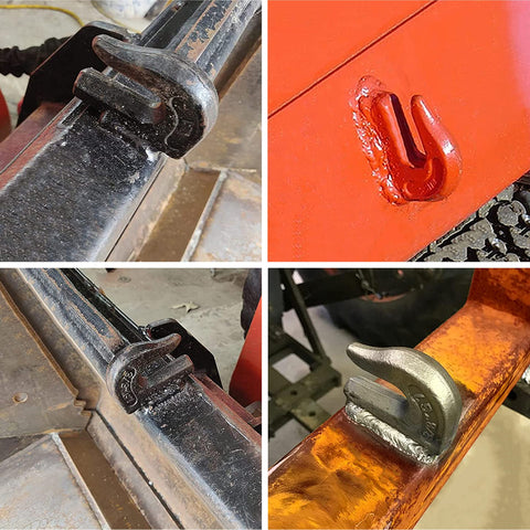 Heavy Duty 1/2 Inch Weld On Clevis Grab Hooks 2 Pack Grade 70 Rigging Hook Set For Trailer Truck Flatbed Tractor Loader