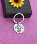 Trust Me I Am An Engineer Keychain With Gear Design on gift box, dainty stainless steel charm, motivational accessory for techies.