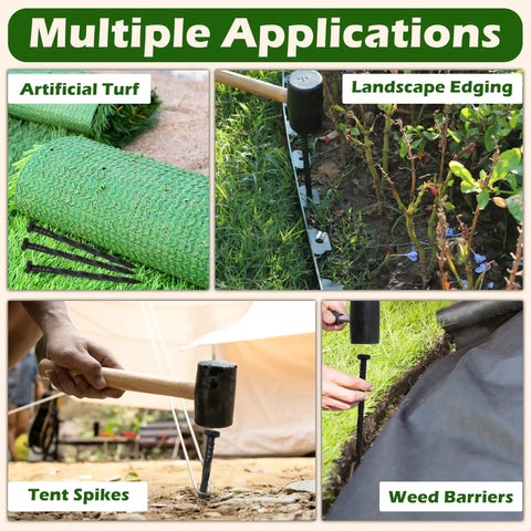 Landscape Edging Anchoring Spikes 6 Inch 30 Pack for weed barrier, lawn paver edging, garden fence, and artificial turf easy install