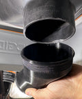 4 Inch To 2.5 Inch Angled Reducer Adapts Standard Shop Vac To Woodworking Dust Collection Port in black material
