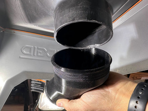 4 Inch To 2.5 Inch Angled Reducer Adapts Standard Shop Vac To Woodworking Dust Collection Port in black material