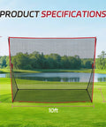 Portable 10x7ft Golf Practice Net With Carry Bag For Indoor Outdoor Backyard Driving Hitting And Chipping Training Durable Frame Easy Setup For Home Golfers on a grassy field