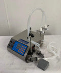 Heavy Duty Shop Grade Eight Head Digital Liquid Filling Machine Featuring Slick Diaphragm Pump For CBD Tinctures MCT Elixirs And Craft Beverages On 110V with control panel and hoses.