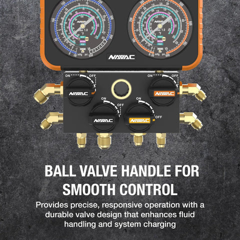 Tough As Nails 4 Valve Air Conditioning Manifold Gauge Set With Hose Lines Rock Solid Class One Accuracy Rubber Coated Steel Housing Pro Trade Refrigerant Diagnostic Kit For Techs And Homeowners