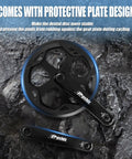Universal 48T 52T Crankset For E Bikes With 170mm Aluminum Arm Tough Double Chain Guard displayed on textured surface