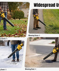 Cordless Leaf Blower 650 CFM With 3 Speed Levels And 1200W Power, Dual 5.0Ah Batteries Included And Fast Charger in various uses