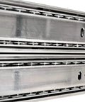 Close-up of 10 Pack 3-Section Full Extension Drawer Slides With Ball Bearing Side Mount, 100 Lb Capacity, 14 Inch Length.
