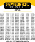 Compatibility model checklist for Direct Drive Washer Motor Coupler Kit Replacement For Whirlpool KitchenAid Kenmore 285753A.